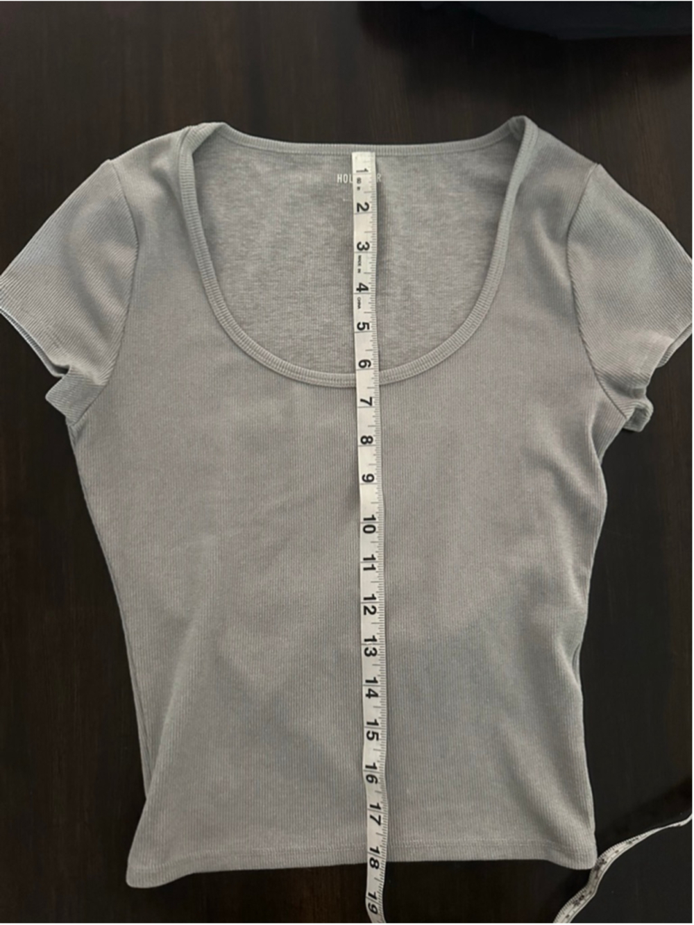 Women's Hollister Gray Ribbed Short Sleeve Tee S